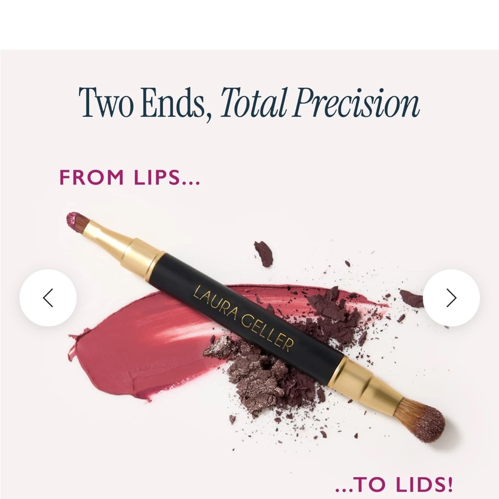 4/$25 NIB Laura Geller Dual-Ended retractable  Lip and Eyeshadow Brush - Picture 2 of 3